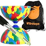 Firetoys Jester Medium Diabolo (Mix) with Aluminum Diablo Sticks (incl String) Bag