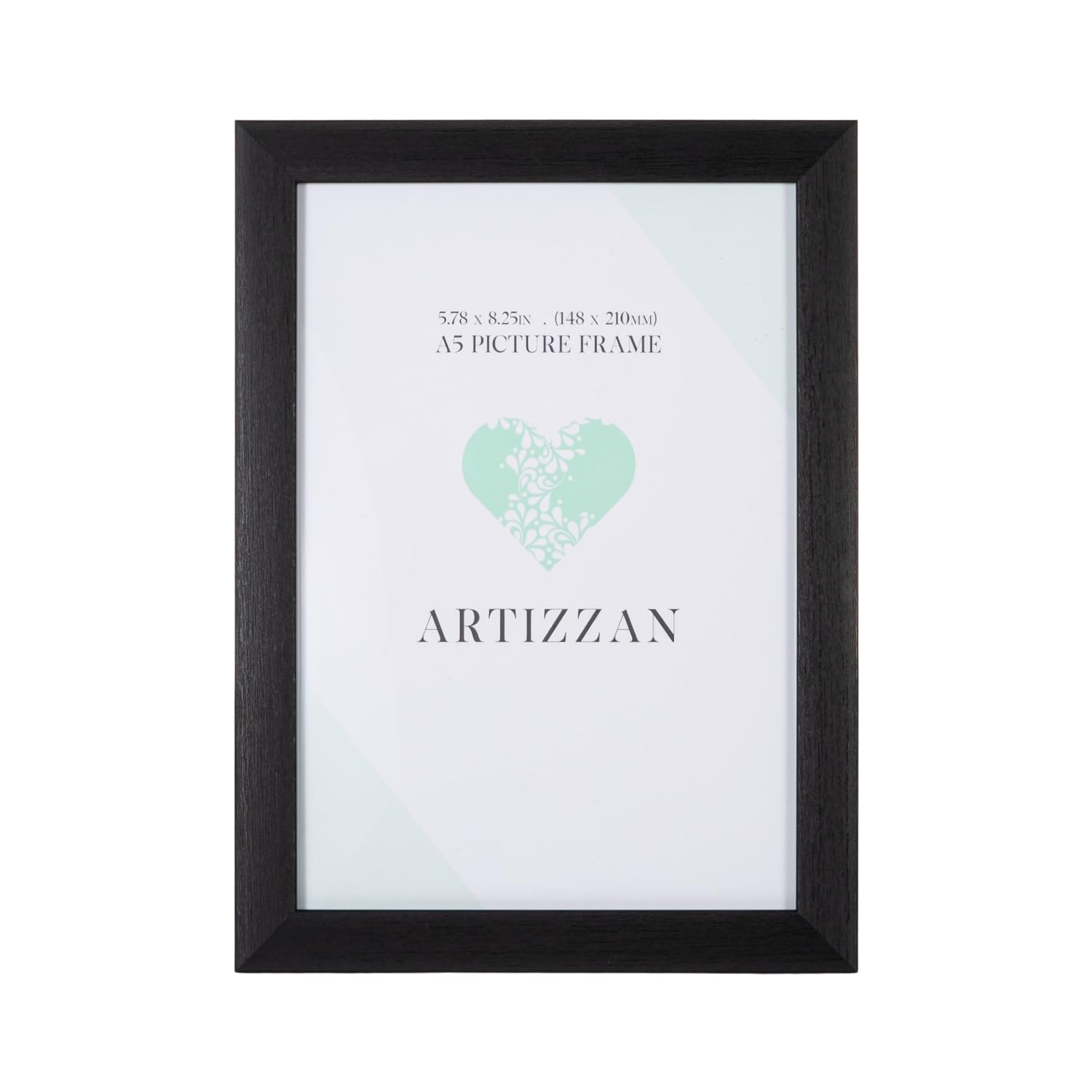 Happy Homewares Contemporary and Stylish Black Veneer Wood Effect A5 Picture Display Frame for Wall Hanging or Free Standing Table | 15cm x 21cm — image 1