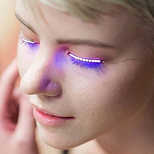 LED Eyelashes False Eyelash lamp Led False Lashes Shining Charming for Party-Purple