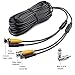 Masione™ 2 Pack 50 Feet Security Camera Video Power Cable CCTV DVR Surveillance System Wire Cord with BNC RCA Connector