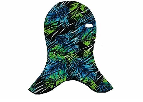 Singol-yoaoo 1pc Swim Cap Face Mask Swimming Cap Guard Head Cap Sunblock Protect Uv Some Bug Biting Jellyfish for Head or Bike Cap Block Dust (Green Feather)