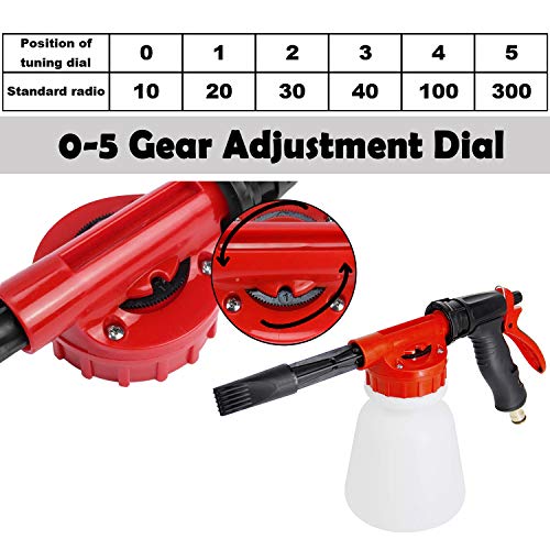 SUNYPLAY Car Wash Foam Gun,Adjustable Hose Wash Sprayer & Soap Ratio Dial, Foam Cannon for Car
