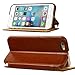 Jisoncase iPhone 6s Plus Vintage Leather Stand Case Magnetic Flip Phone Cover for Apple iPhone 6 Plus/ 6s Plus Brown (JS-I6U-04M20)