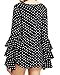 ZANZEA Womens Bell Sleeve Tops Blouses Ruffle Long Sleeve Polka Dot Round Neck Shirt Polka Dot Black US XL