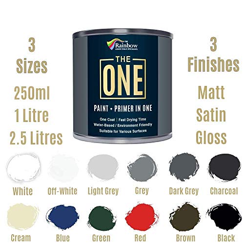 THE ONE ALL-IN-ONE PAINT & PRIMER: DURABLE FURNITURE, CABINET, FRONT DOOR, WALL, BATHROOM, KITCHEN – FAST DRYING INTERIOR & EXTERIOR CRAFT PAINT (GREEN, GLOSS, 8.5OZ)