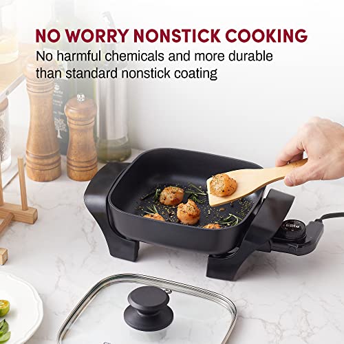 Elite Gourmet EG808 8” x 8" Nonstick Electric Skillet, Dishwasher Safe