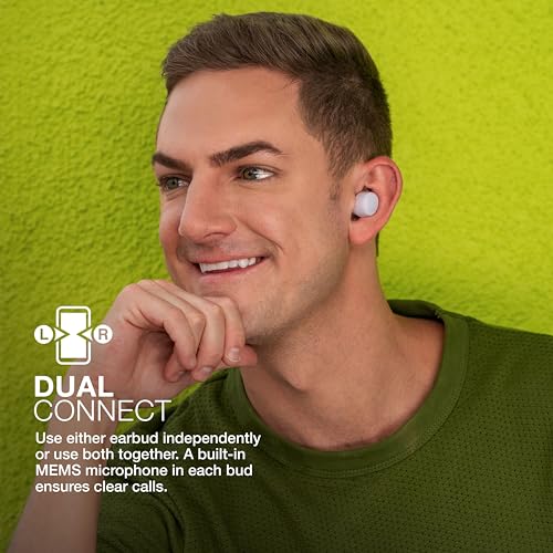 JLab Go Air Pop True Wireless Earbuds, in Ear Headphones, Bluetooth Earphones, Ear Buds with 32H Playtime, Bluetooth Earbuds with Microphone, USB Charging Case, Dual Connect, EQ3 Sound, Lilac