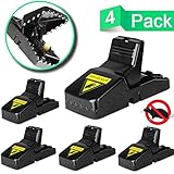 Best Mouse Trap, Mice\Rat Trap Snap Humane Power Rodent Killer, [Quick & Effective] 100% Mouse Catcher, [Safe & Sanitary] Families\Pets Protector - 4 PACK