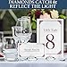 Diamond Table Number & Place Card Holders [20 Pack] Sturdy, Crystal-Clear Acrylic Table Card Stands for Party & Wedding Decorations
