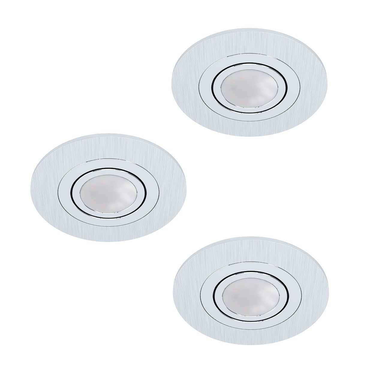 EGLO Recessed Light, GU10, Brushed Aluminium