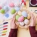 Philonext 50pcs Easter White Plastic Eggs, Easter Eggs, Hanging Plastic Eggs with Rope ,Artificial Egg DIY Decor Egg with 8 pens