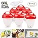 Egg Cooker 6+2 Pack Egg Poachers Egg Boiler - Hard Boiled Eggs without the Shell, BPA Free, Non Stick Silicone Egg Cups, AS SEEN ON TV, by MOOKZZ