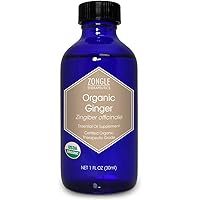 Zongle USDA Certified Organic Ginger Essential Oil, Safe to Ingest, Zingiber Officinale, 1 OZ