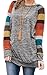 ECOWISH Women's Cotton Knitted Long Sleeve Round Neck Lightweight Tunic Sweatshirt Casual Tops