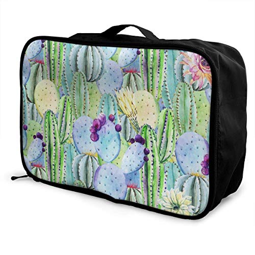 Wilder California Prickly Pear Cactus Travel Luggage Duffel Bag Lightweight Waterproof Travel Business Carry-on Tote Bag Carry-On Suitcase for Men and Women
