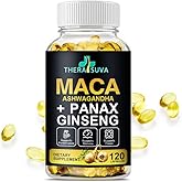 3 in 1 Ashwagandha + Maca Root + Panax Ginseng - Natural Supplement for Energy, Stamina, and Stress Support, 120 Softgels