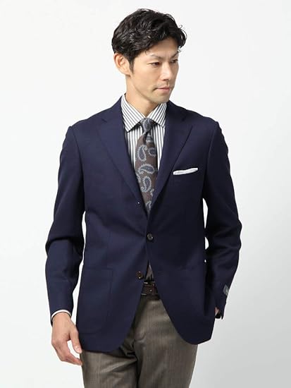 Amazon Co Jp ザ スーツカンパニー 秋冬 Blazer S Bank Com ウールホップサックジャケット Fabric By Reda ネイビー Ya3 服 ファッション小物