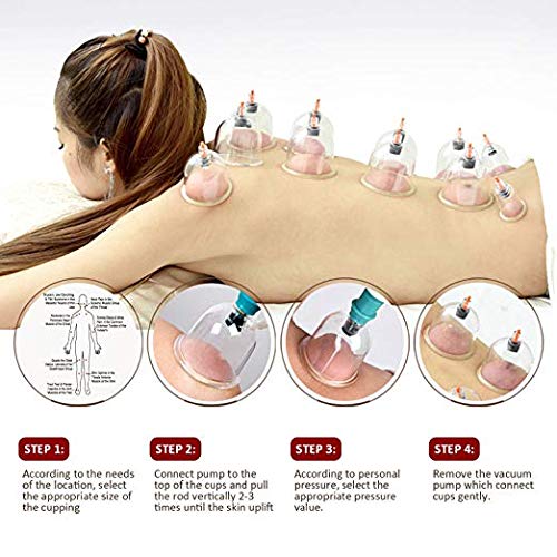 Chinese Acupuncture Cupping Therapy Set-FDA Approved Medical Grade Professional Cupping Kit (14 cups Guaranteed 5-Yr Life)For Body Massage, Pain Relief, Physical Therapy–Improve Your Health & Wellness