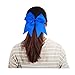 CN Girls Cheer Bow with Ponytail Holder for Cheerleading Girl Pack of 10, Electric Blue