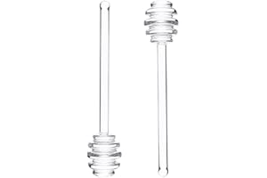 2PCS Glass Honey Stick Honey Spoon Dipper Honey Stirrer Sticks Honey Comb Wand Glass Honey Spoon Bee Honey Spoon Dipper for M