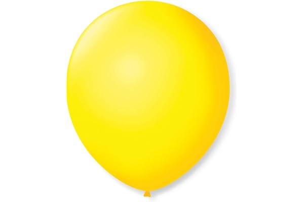 Balão Redondo N.09 Amarelo Citrino, Pacote com 50, São Roque Balão Redondo N.09 Amarelo Citrino, Pacote com 50, São Roque