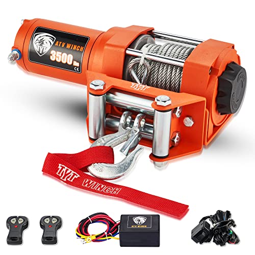 TYT 12V 3500 lb Electric ATV/UTV Winch, OffRoad Waterproof Steel Cable