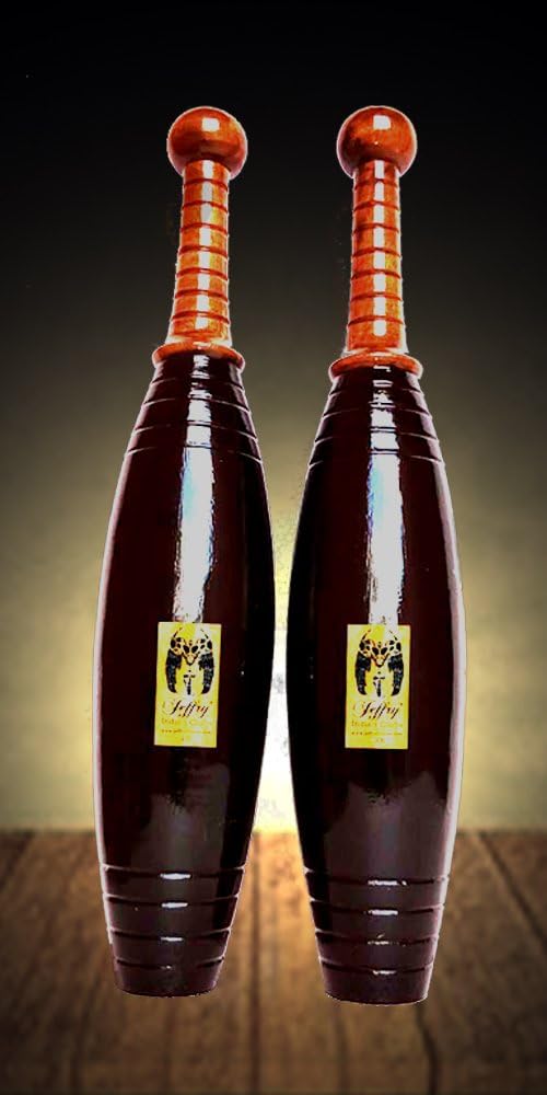 Jeffry: Indian Clubs 5lb Pair - Walnut - Classic Style