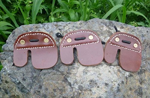 image for Best-selling Brown Cowskin Archery Finger Tab for Recurve Long Bow Tar