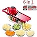 Vegetable Chopper Mandoline Slicer,6 in 1 mandoline slicer cutter chopper and grater with Hand Protector, Interchangeable Blades - for Cutting Onions, Potatoes, Carrots and Other Fruits