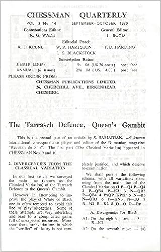 Chessman Quarterly Vol 3 14 Sept Oct 1970 Robert G Wade Les S Blackstock Frank Boyd T D Harding William R Hartston Raymond D Keene Sergui Samarian Amazon Com Books