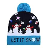 W-plus Ugly LED Christmas Hat Novelty Colorful Light-up Stylish Knitted Sweater Xmas Party Beanie Cap