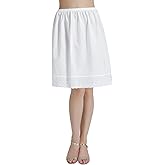 BEAUTELICATE Half Slip Skirt Extender with Lace Embroidery 100% Cotton Vintage Underskirt