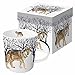 Paperproducts Design Gift Boxed Porcelain Mug, 13.5 oz, Winter Woods Wolf, Multicolor