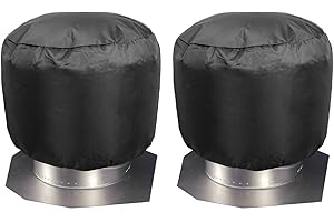 Turbine Vent Cover 2 Pack, Luxiv Roof Ventilator Cover Heavy Duty Turbine Ventilator Protector Shield Waterproof 420D Oxford Cloth Black (20D x 20W)