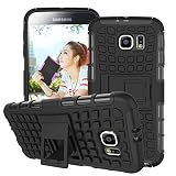 Galaxy S6 Case, Easytop Tough Armor Box Dual Layer 2 in 1 Rugged Hybrid Hard Shell+Soft Inner Drop Impact Resistant Protective Tire Thread Case for Samsung Galaxy SVI (Black)