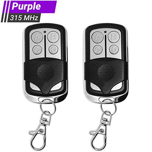 2 Pack - Garage Door Opener Remote Replacement for LiftMaster 370LM 371LM 372LM 373LM - Chamberlain 950D 953D 956D - Craftsman 139.53753 - Compatible with Purple Learn Button 315MHz - Thumbnail 6
