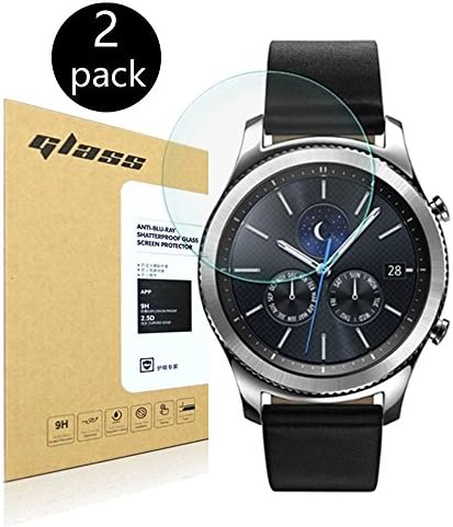 [2-Pack] Samsung Gear S3 Frontier / Classic Smart Watch Screen Protector(Full Screen Coverage), HoPerain [Tempered Glass] 9H Hardness, Anti-Scratch