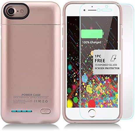 Kujian iPhone 7 Plus Battery Case,4200mAh Slim Charging Case with Free Screen Protector for Mag Mount External Charger Case 5.5inch for iPhone 7 Plus/ 6 plus/6S Plus (Gold)