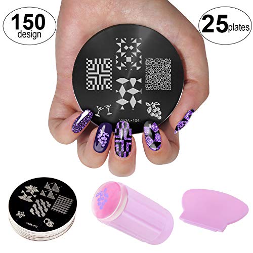 Professional Manicure Nail Art Set Kit With Polish Stamp Stamping Image