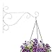Sumnacon 2Pcs 10 Inch Hanging Plant Brackets - Metal Wall Plant Hanging Hooks with Screws, Sturdy Plant Hangers for Flowers Baskets Bird Feeder Lantern Wind Chimes Ornament, White