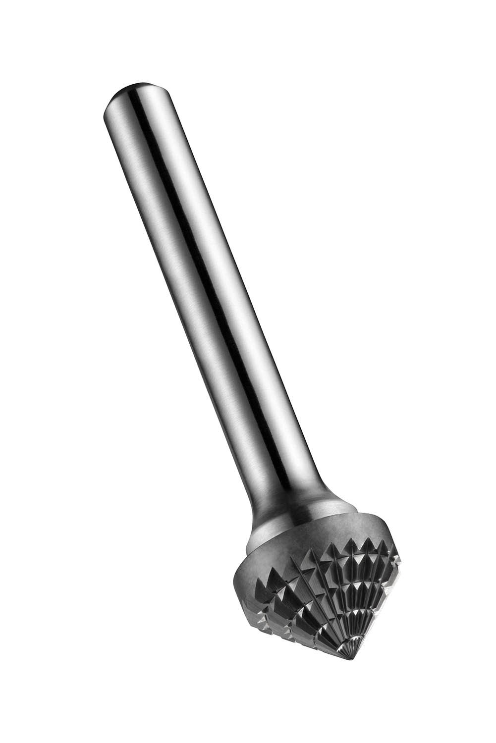 Dormer P819 Rotary Carbide Burr, 90 Degree Countersink Shape, Double Cut Geometry, Bright Finish