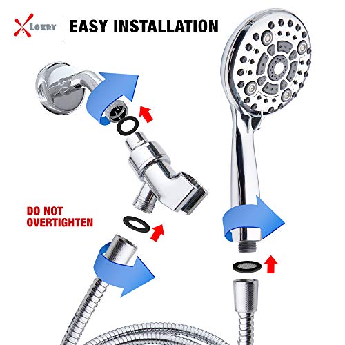 LOKBY HighPressure Handheld Shower Head 6Setting 5 Inch Handheld