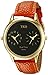 TKO Dual Time Zone Gold Watch Orange Leather Strap Ideal for The Around The World Traveler or Flight Attendant TK657