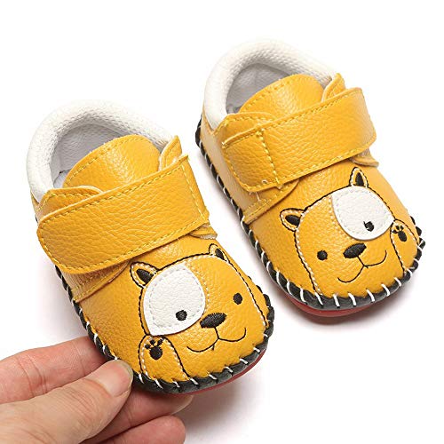 image for SOFMUO Baby Girls Boys Pu Leather Sneakers Anti-Slip Rubber Sole Carto