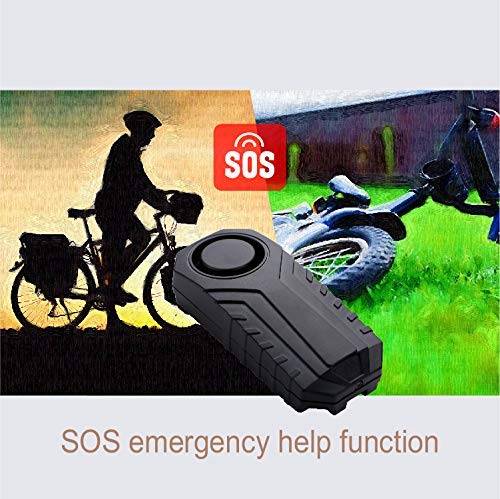 KCMYTONER 1 Pack 113dB Wireless Anti-Theft Vibration Waterproof Security Cycling Bike Alarm Motorcycle Bicycle Alarm with Remote Control - Thumbnail 4