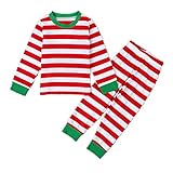 Puseky Toddler Boy Gril Kids Striped Shirt + Pants Outfits Homewear Pajamas Set