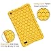 Fintie Silicone Case for All-New Amazon Fire 7 Tablet (7th Generation, 2017 Release) - [Honey Comb Upgraded Version] [Kids Friendly] Light Weight [Anti Slip] Shock Proof Protective Cover, Yellow