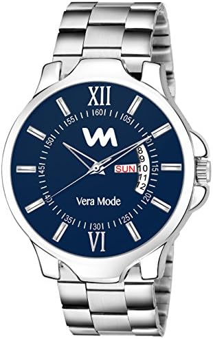 Vera Mode Watch for Men Blue Dial Piece PU Leather Belt Sumptuous Collection Quartz Analog