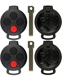 keylessoption remoto sin llave Smart Car Uncut Blank Key Fob Case Shell Cover Carcasa para kr55wk45144 (Pack de 2)