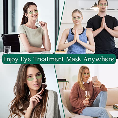 Eye Pads, 60 Pieces Eye Pads, Collagen Eye Pads Against Dark Circles with Aloe Vera, Hyaluronic Acid Eye Mask, Dark Circles Removal, Wrinkles, Eye Bags, Puffiness (Green)